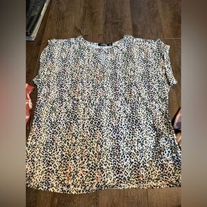 Navy & Pink Animal Print Women's Top